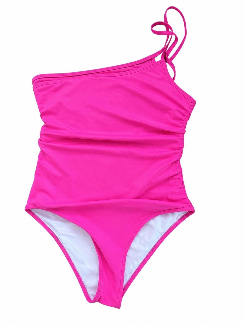 One-Shoulder Hot Pink Women's One-Piece Swimsuit